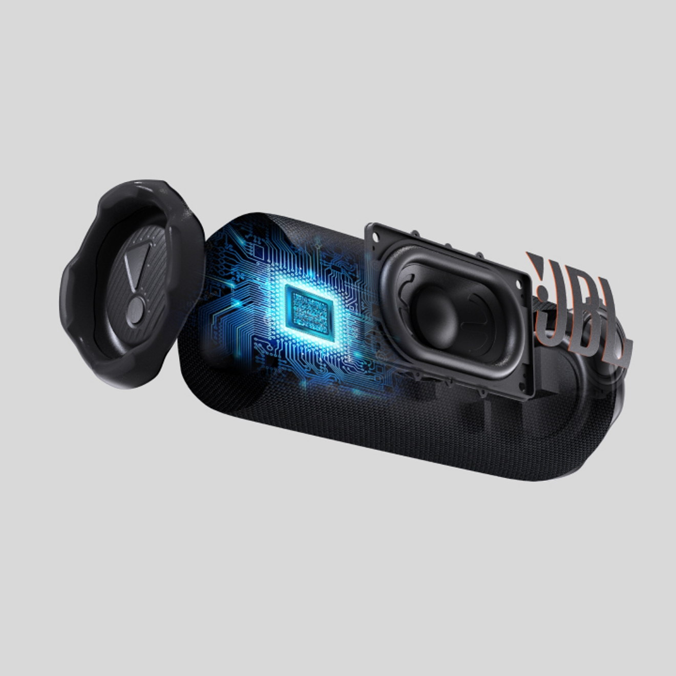 Expanded View of JBL Pro Sound device with AI Sound Boost