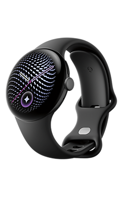 Google Pixel Watch 5 41mm - Matte Black Aluminum Case / Obsidian Active Band (2nd gen) - 64GB, left view, left view-slide-3
