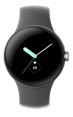 Black Google Pixel Watch shown