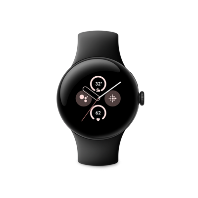 Black Google Pixel Watch shown