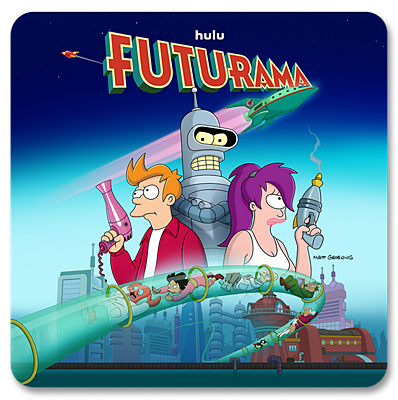 Fry, Bende, and Leela, from the show Futurama stare in different directions.