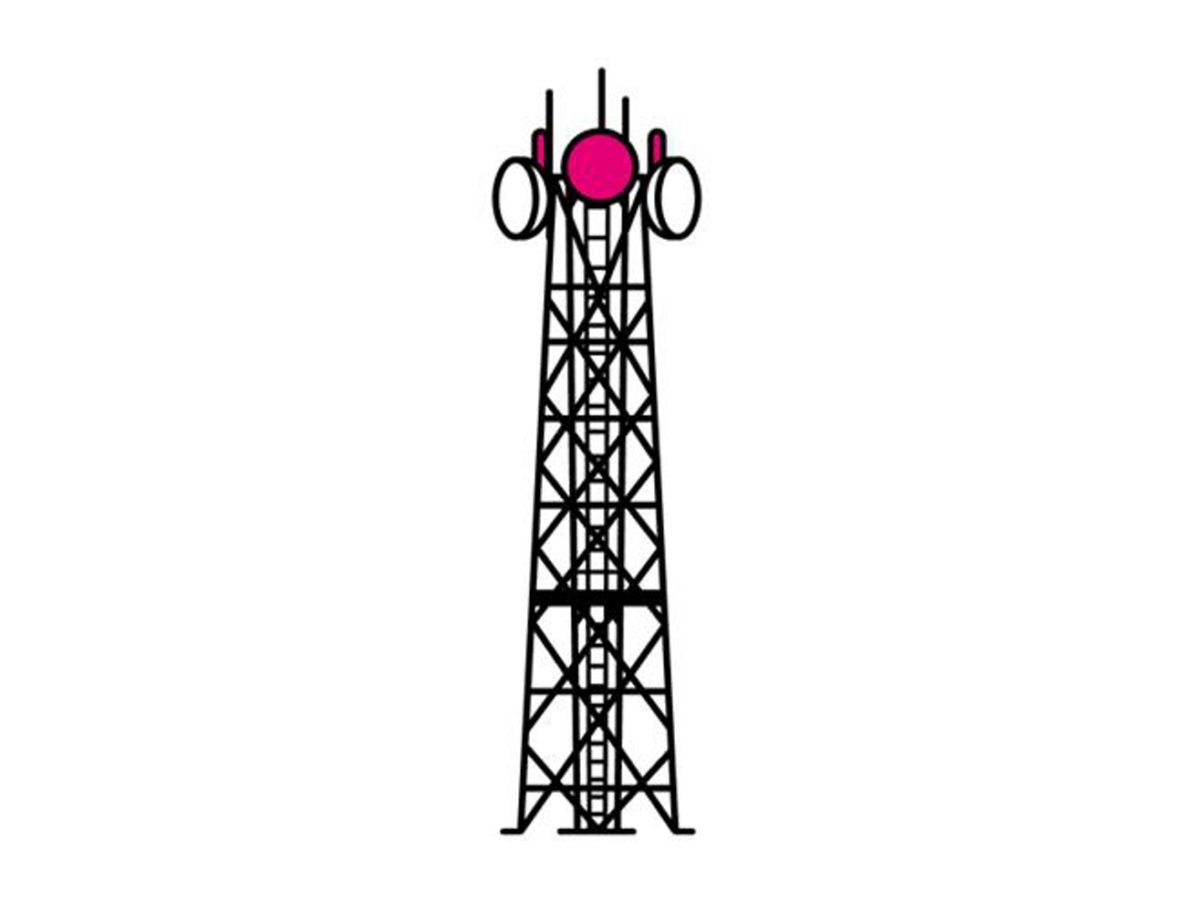 An icon of a tall cell tower macro site. 