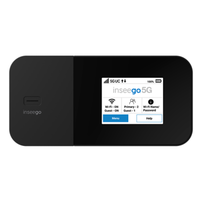 Black Inseego MiFi X Pro 5G and screen shown