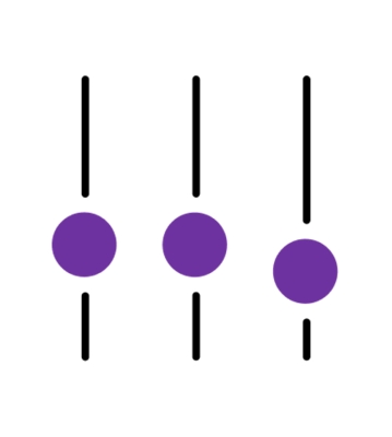 Illustration of slider displaying the 3 statistics
