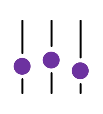 Illustration of slider displaying the 3 statistics