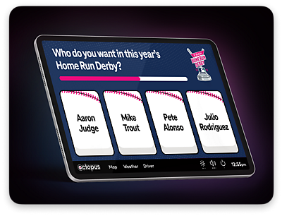 Rideshare tablet showing a poll