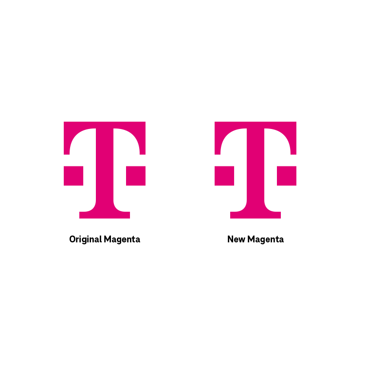 Two T-Mobile ‘T’ logos, side-by-side, in seemingly the same shade of magenta.