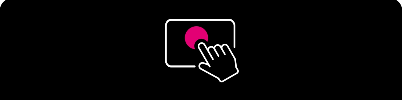 Icon of finger tapping tablet