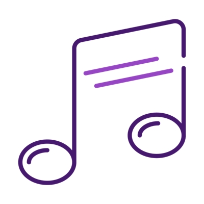 Un ícono de un símbolo de partitura musical