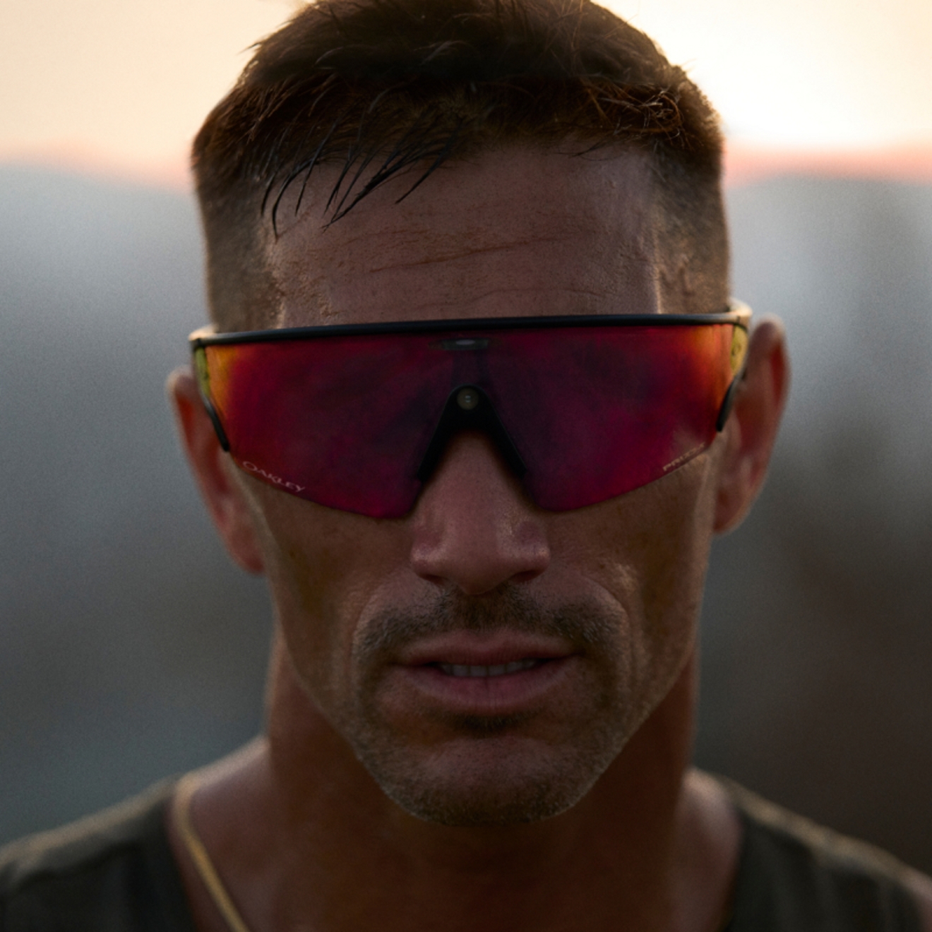 Man wearing Oakley Meta Vanguard glasses