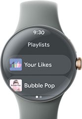 Pixel Watch - Playlist screen
