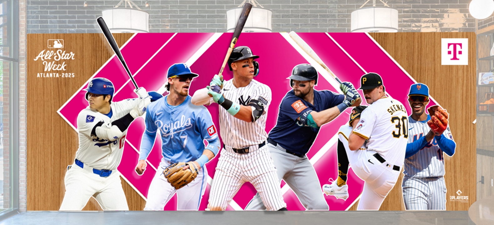 A collage of MLB players featured inside Club Magenta. 