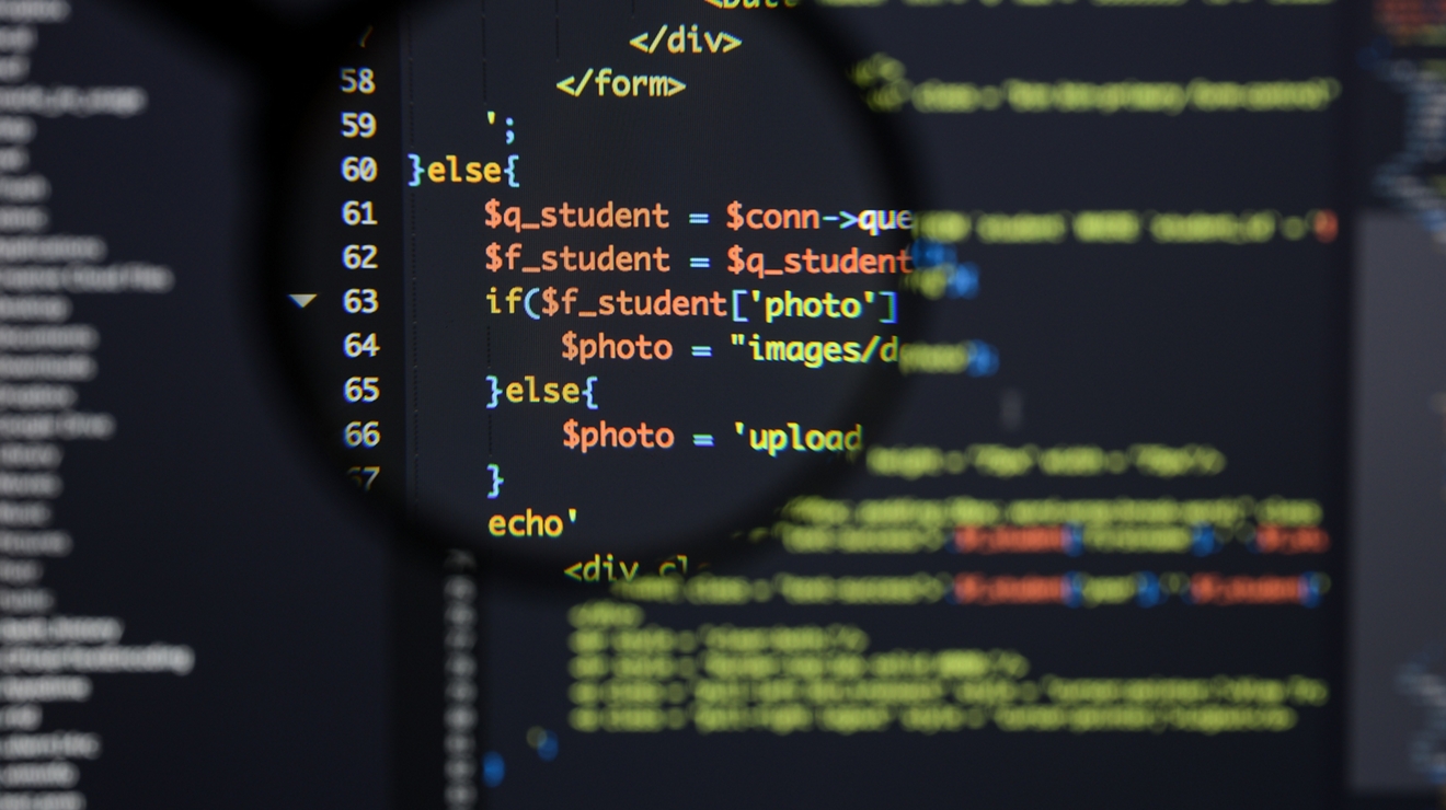 A blurred coding interface. 