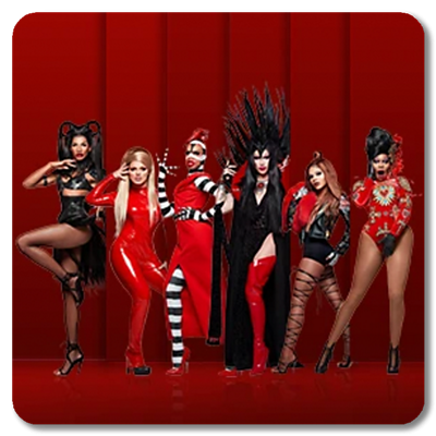 A group photo of RuPaul’s Drag race contestants. 