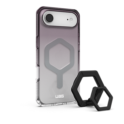 UAG MagSafe Plyo Case w/ Magnetic Ring Stand for iPhone Air - Black/Clear, front view, front view-slide-0