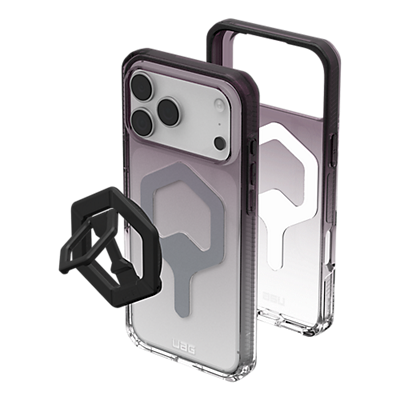UAG MagSafe Plyo Case w/ Magnetic Ring Stand for iPhone 17 Pro Max - Black/Clear, back view, back view-slide-2