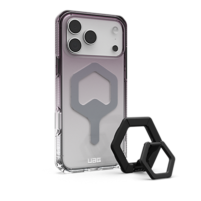UAG MagSafe Plyo Case w/ Magnetic Ring Stand for iPhone 17 Pro Max - Black/Clear, front view, front view-slide-0