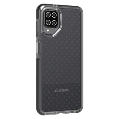 Estuche Tech21 Evo Check para el Samsung Galaxy A12 - Humo/Negro