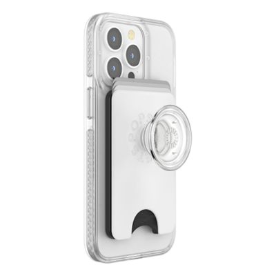 PopSockets PopWallet for MagSafe Devices - White/Clear