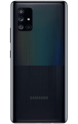 Rear View Galaxy A71 5G Prism Cube Black
