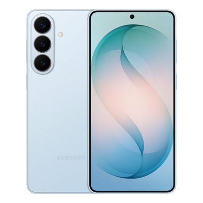 Front and back of blue Samsung Galaxy S26+