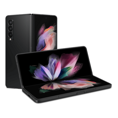 Back and front sides of a Galaxy Z Fold3 5G