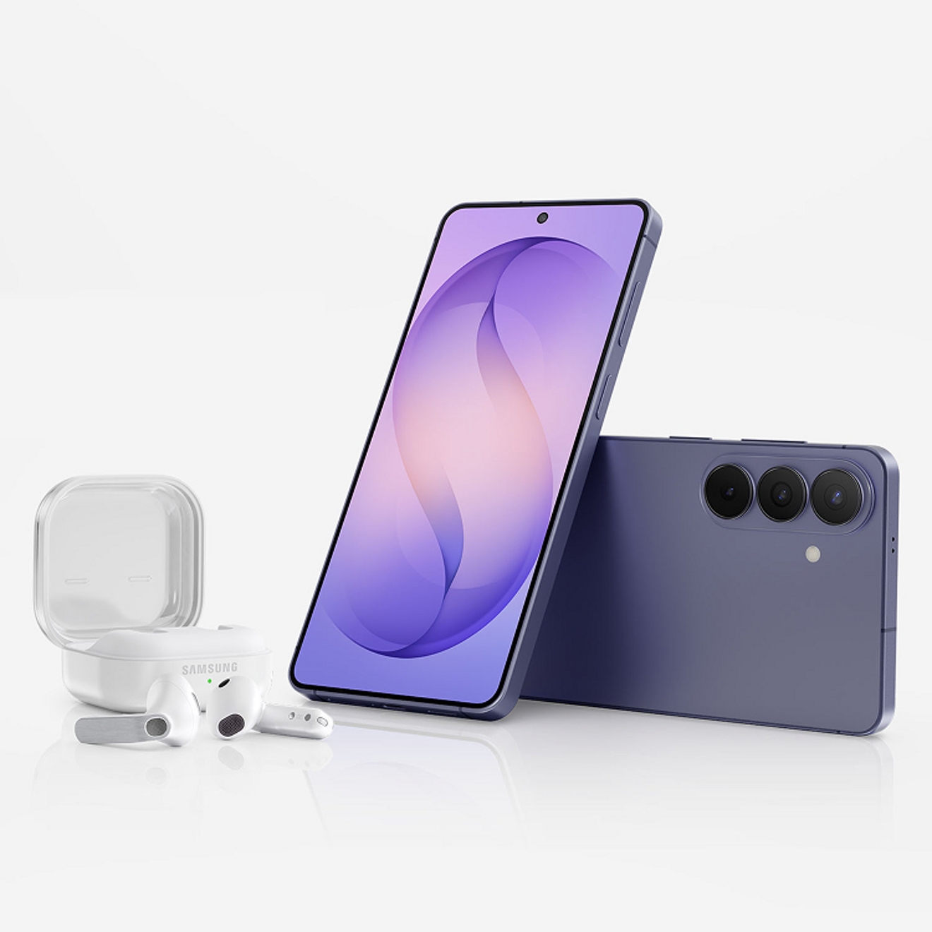 Front and back of Samsung Galaxy S26 next earbuds