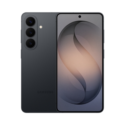 Front and back of black Samsung Galaxy S26