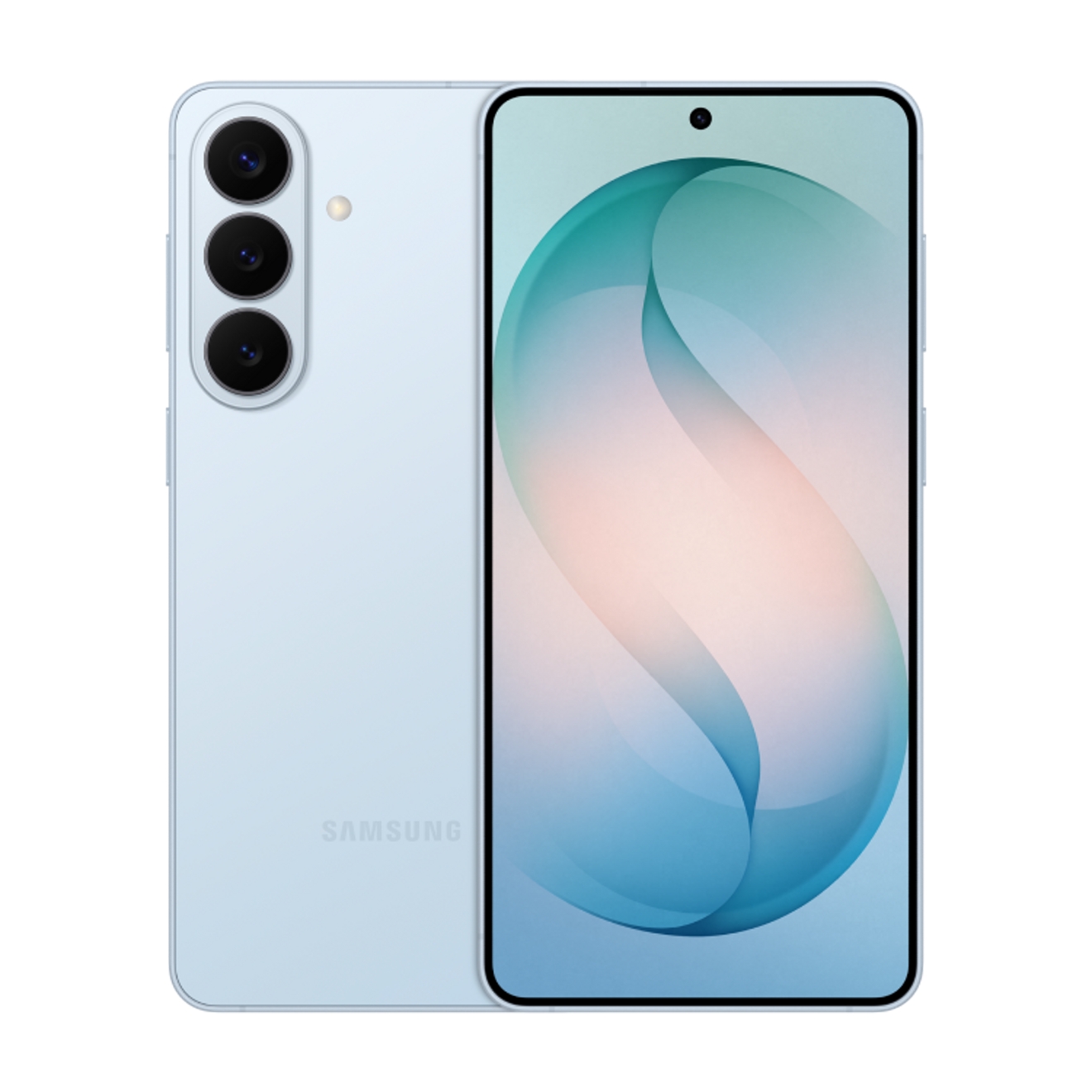 Front and back of blue Samsung Galaxy S26+