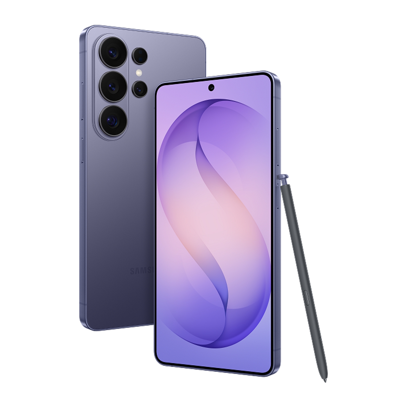 Front and back of Samsung Galaxy S26 Ultra with pen / Back of Samsung Galaxy S26 Ultra with pen