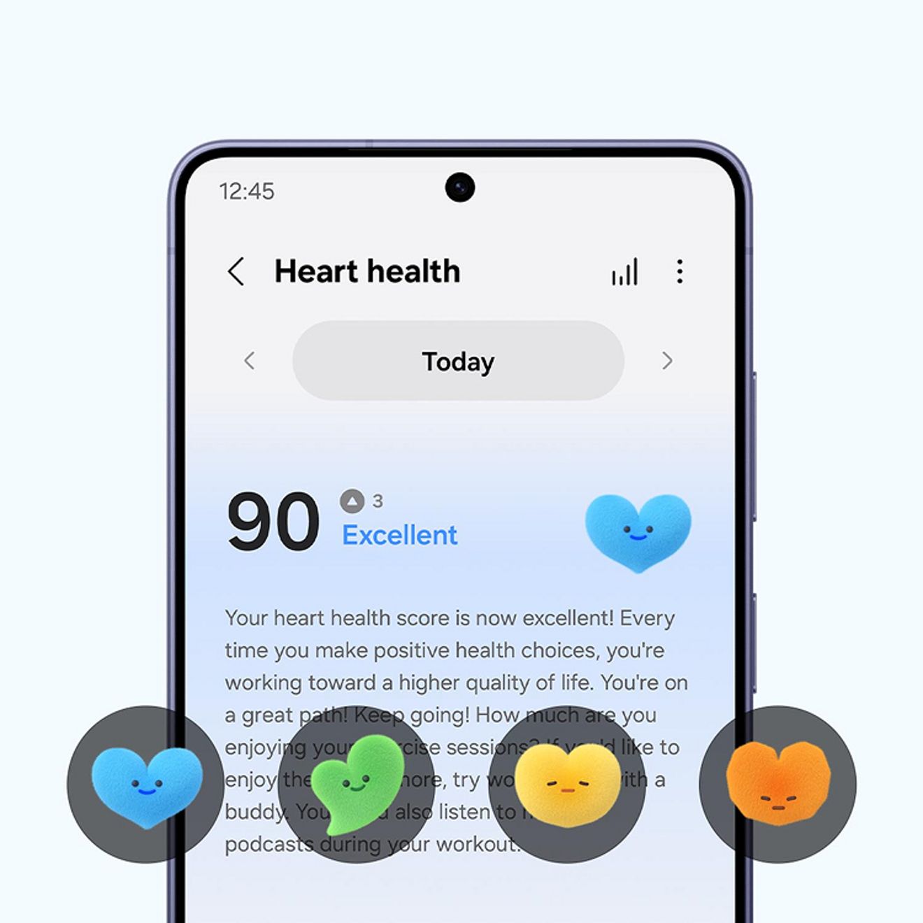 Galaxy watch ultra two displays a heart health score, helping you track daily heart wellness.