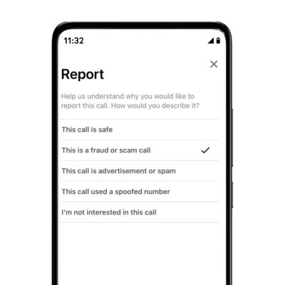 Scam Shield app reporting screen
