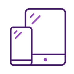 Íconos de un smartphone y una tablet