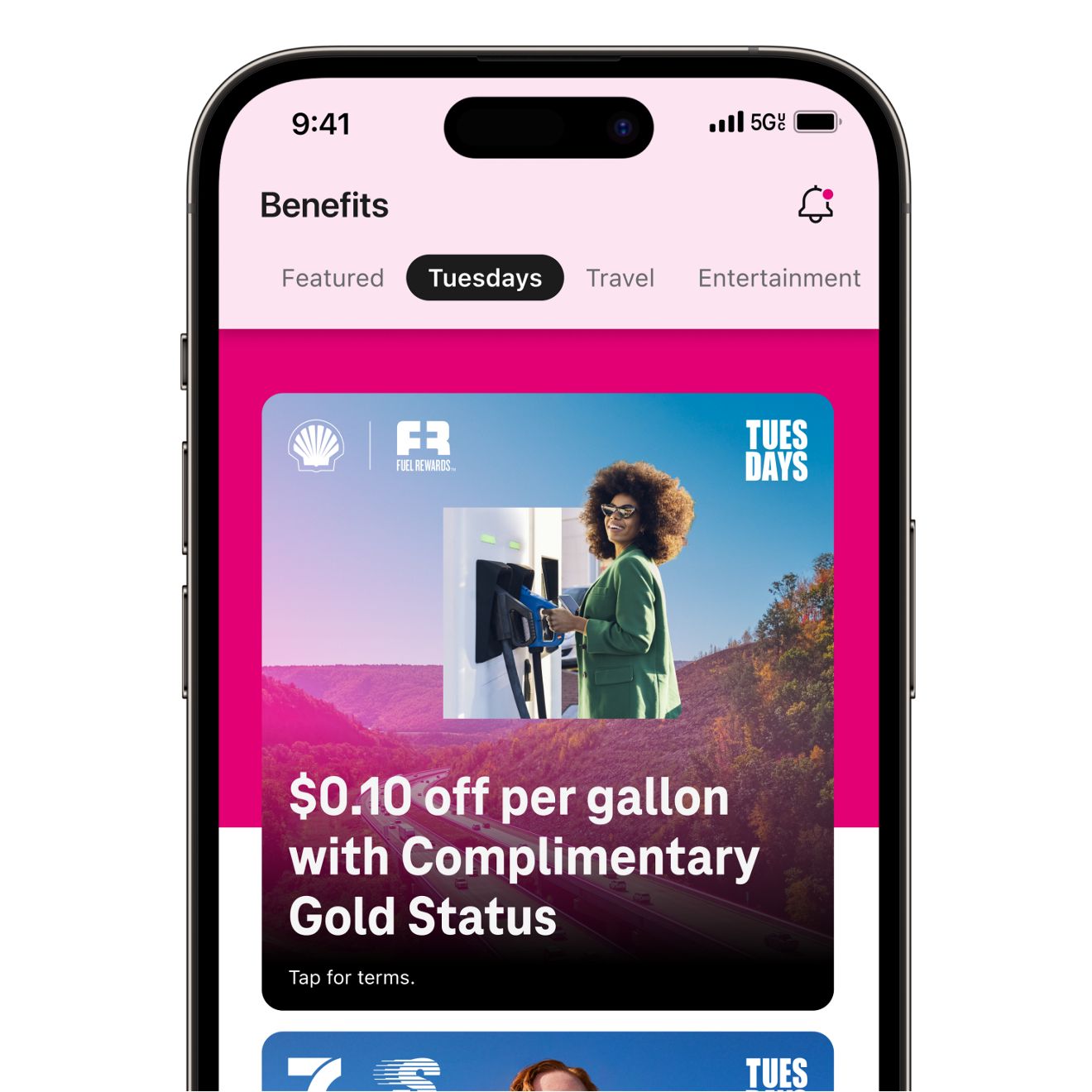 Screen capture of rewards displayed in T-Life app.