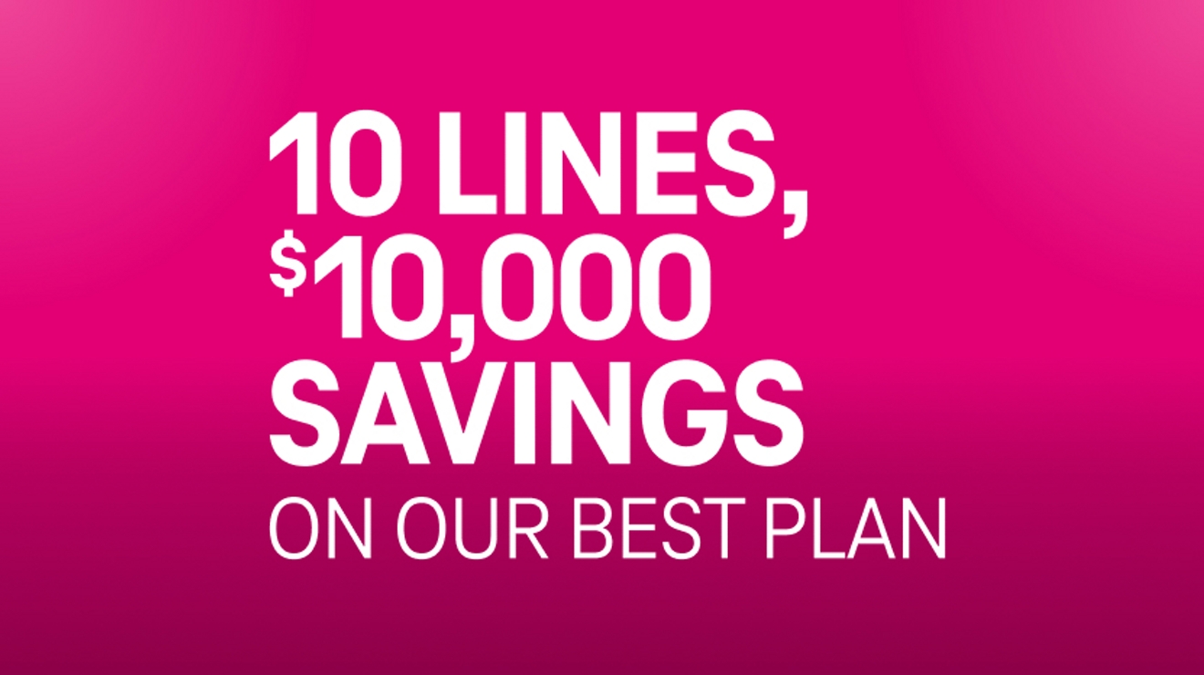 10 lines, $10,000 savings on our best plan.