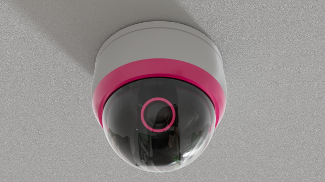 A ceiling security camera.