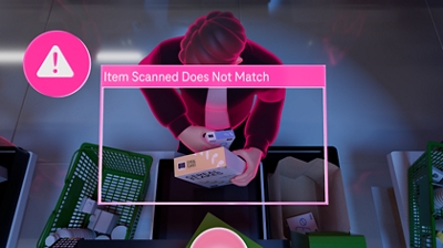 A man scanning an item.