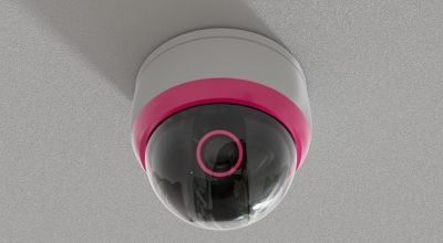 A ceiling security camera.