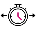 Illustration of a clock with arrows pointing from the left and right sides