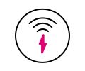 Illustration of a circle with a Wi-Fi signal and lightning rod in the center