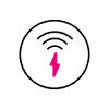 Illustration of a circle with a Wi-Fi signal and lightning rod in the center