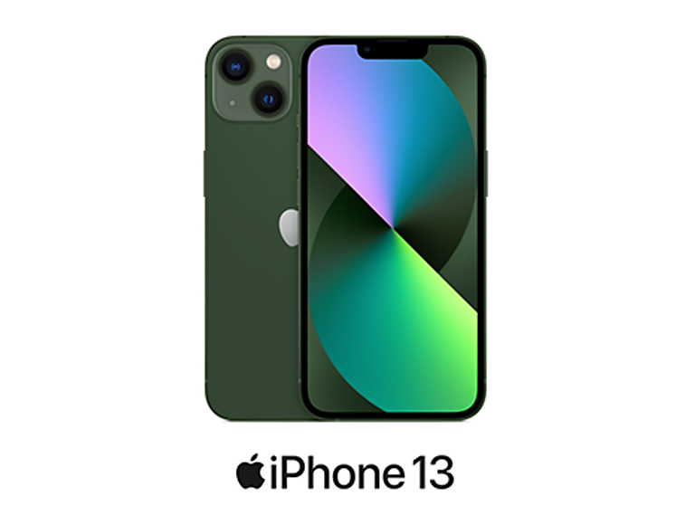 iPhone 13 front and back in green