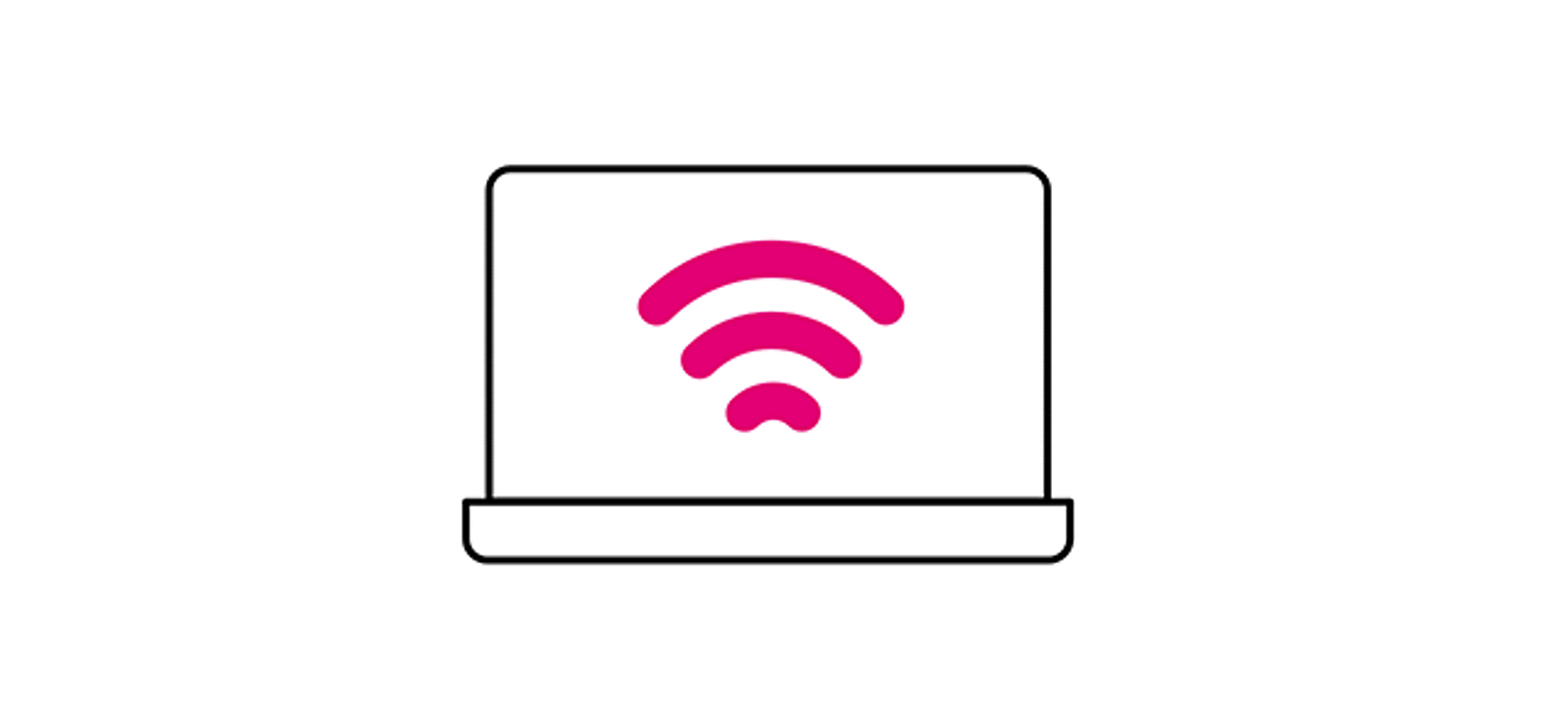 Icon of a screen with a Wi-Fi signal on it