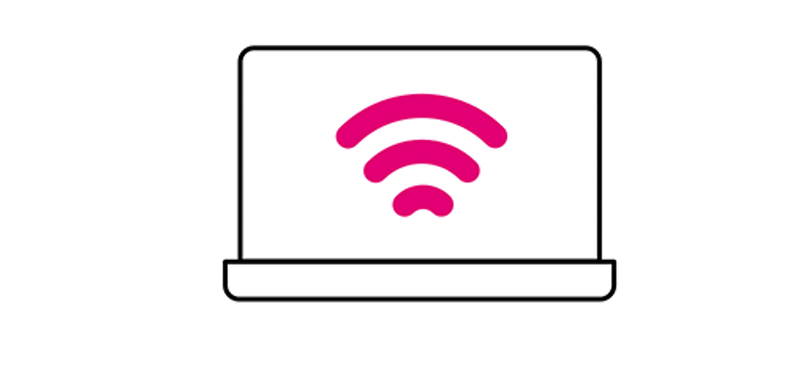 Icon of a screen with a Wi-Fi signal on it