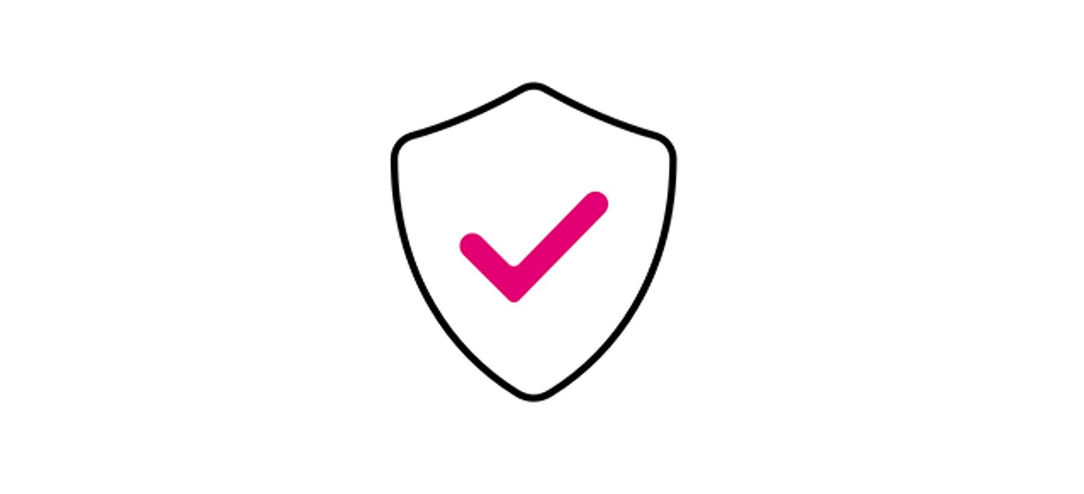 Icon of a security shield with a check mark in the middle