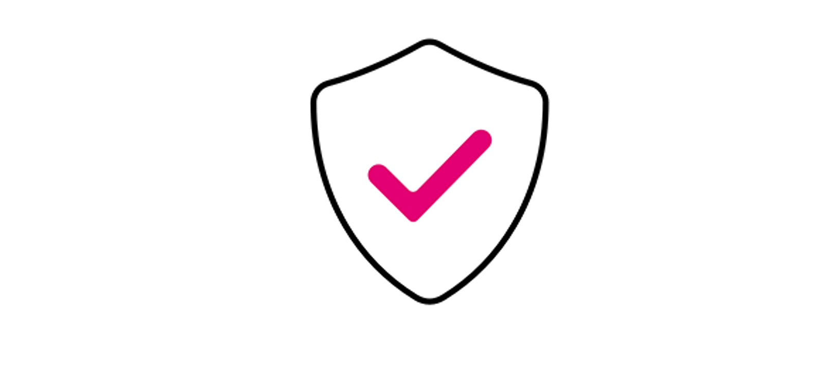 Icon of a security shield with a check mark in the middle