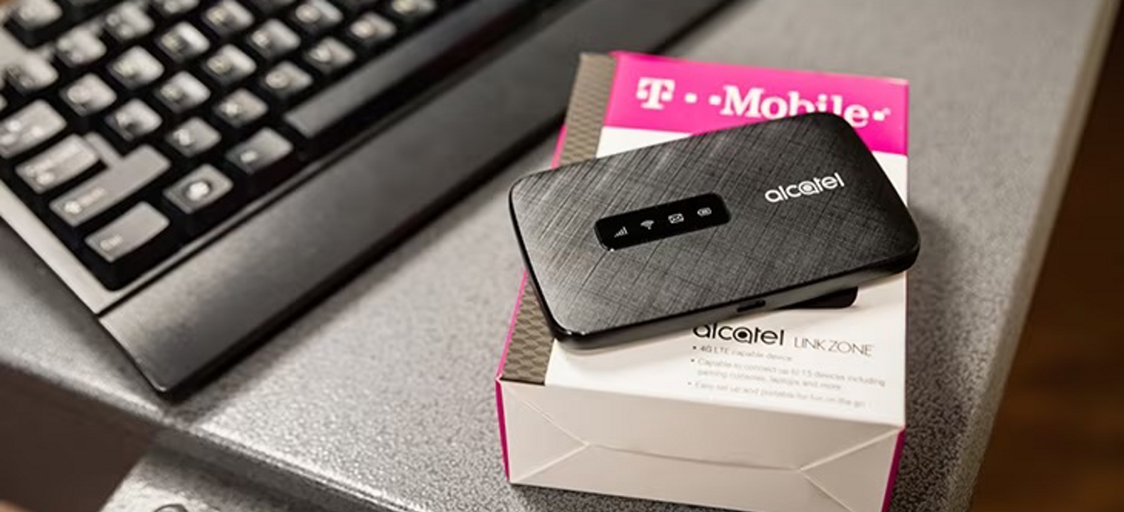 Hotspot atop box on desk