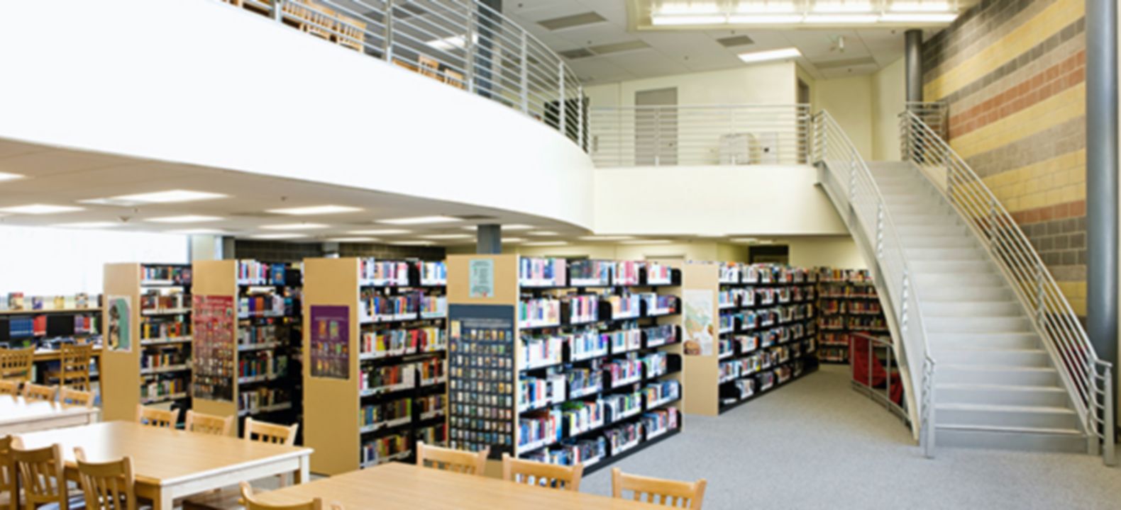 Interior image of a library.