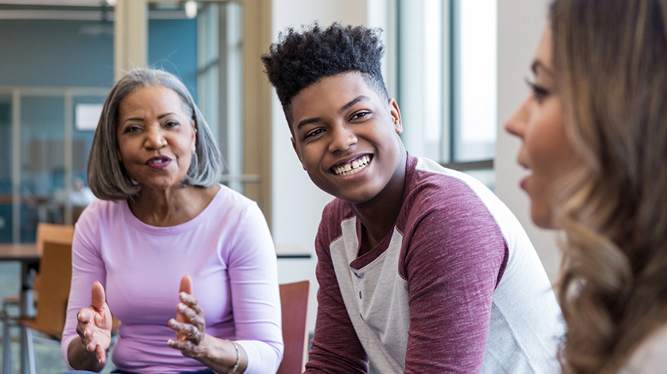 Two NYC teens and a leader from the NYC Department of Youth and Community Development.