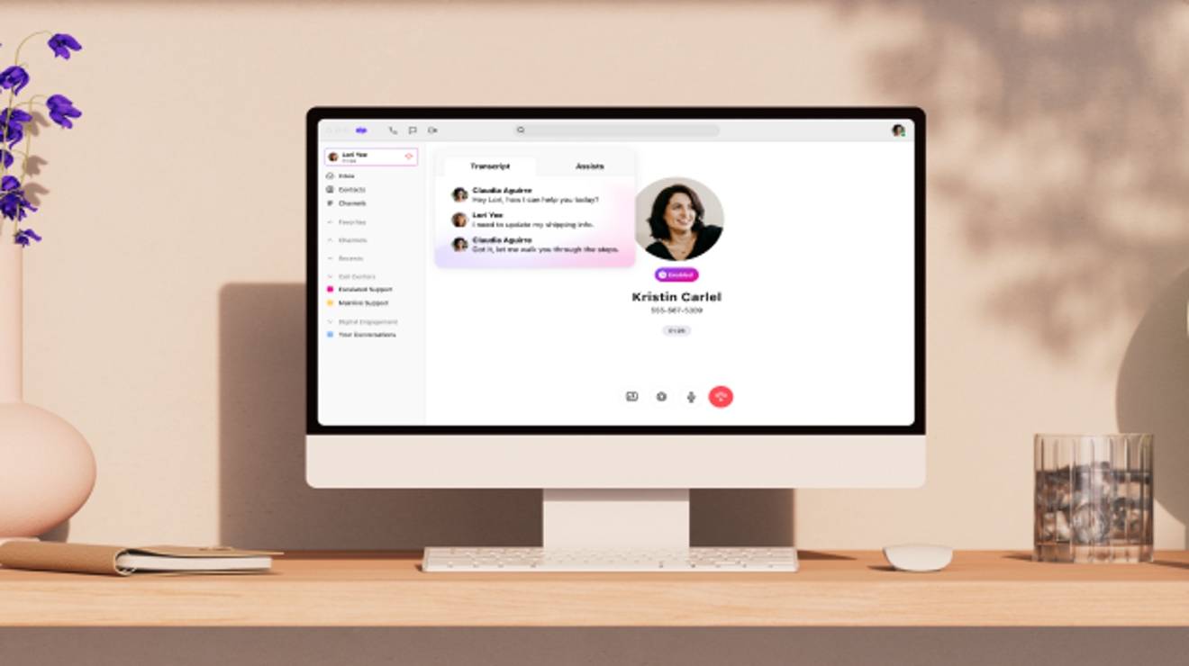 A sales professional uses Dialpad’s Ai Sales Center.
